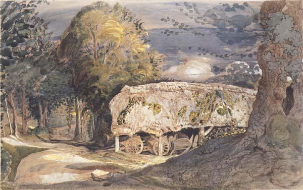Samuel Palmer Cart Shed and Lane Norge oil painting art